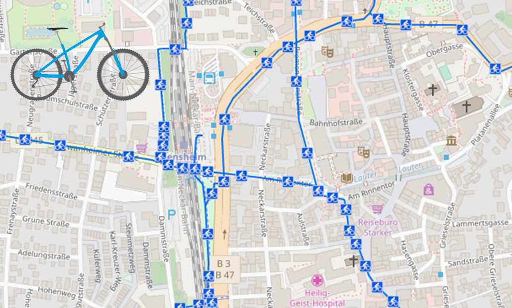 Digitale Fahrradkarte der Stadt Bensheim